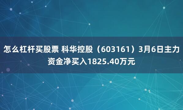怎么杠杆买股票 科华控股（603161）3月6日主力资金净买入1825.40万元