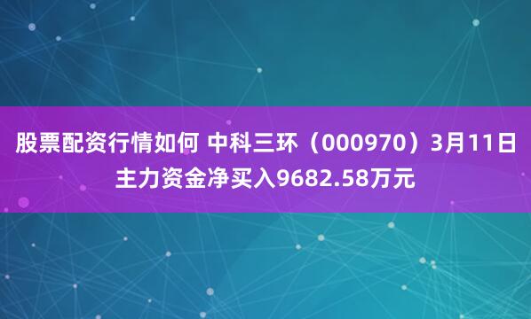 股票配资行情如何 中科三环（000970）3月11日主力资金净买入9682.58万元