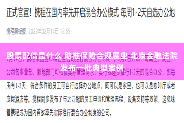 股票配债是什么 助推保险合规展业 北京金融法院发布一批典型案例